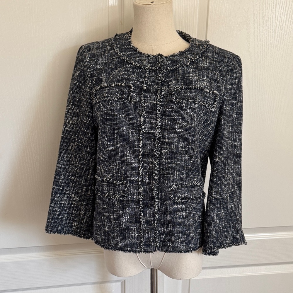 Michael Kors Navy Tweed Blazer